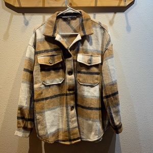 Brown plaid shacket
